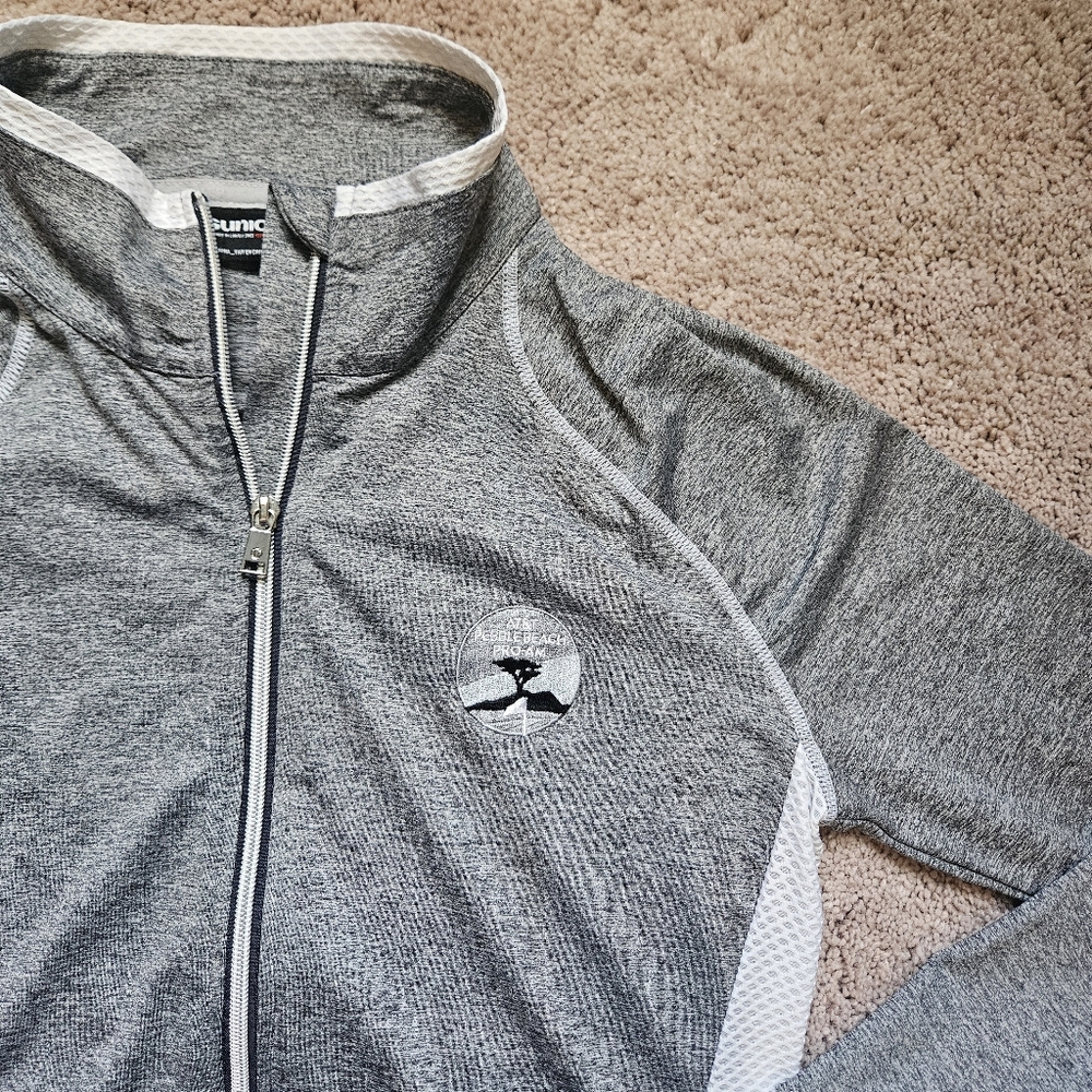 Sunice Golf Jacket AT&T Pebble Beach PRO AM Grey White Full Zip Womens Small
